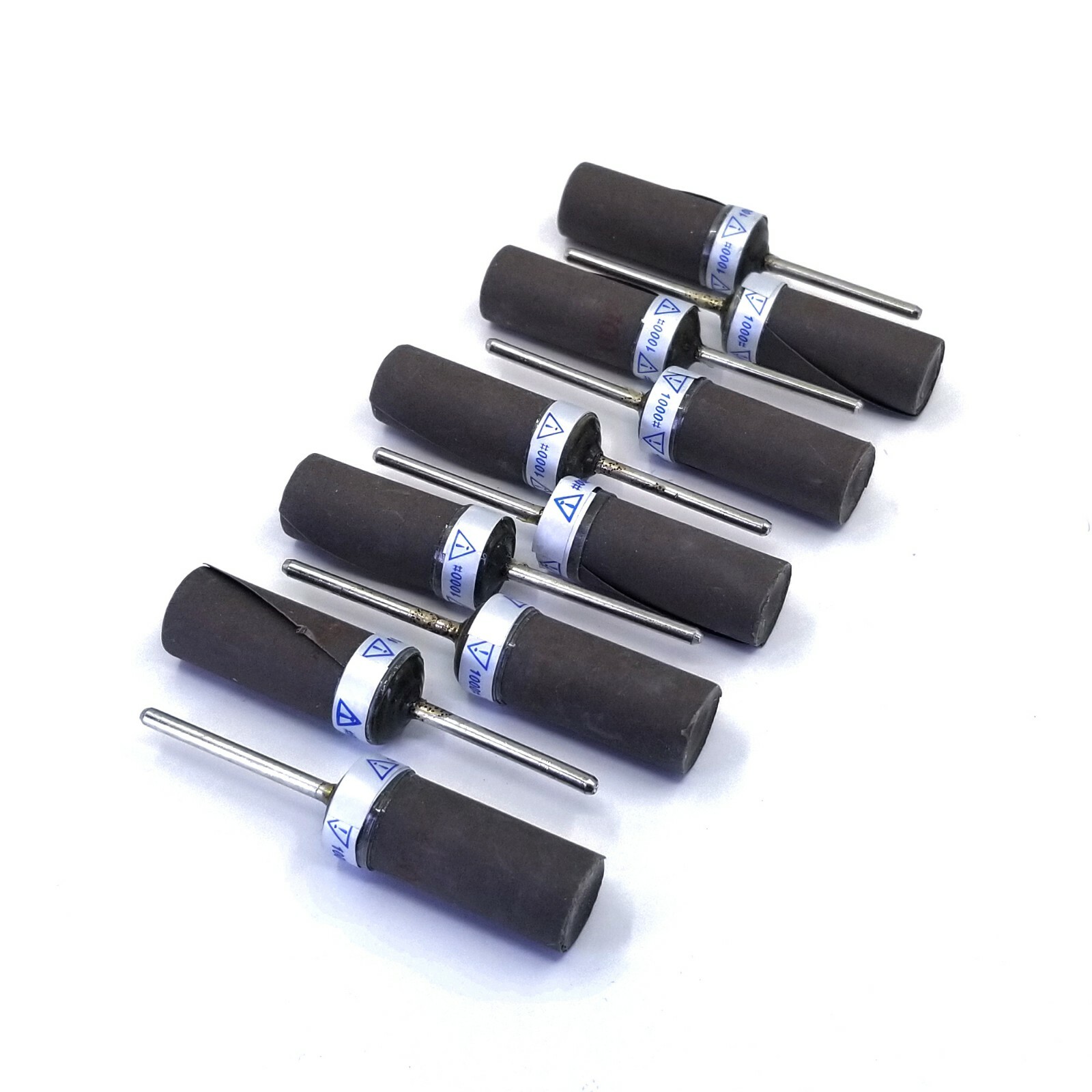 Abrasive Roll Mounted on Mandrel Stone Metal Polishing Sanding 1000 Grit 10 Pack