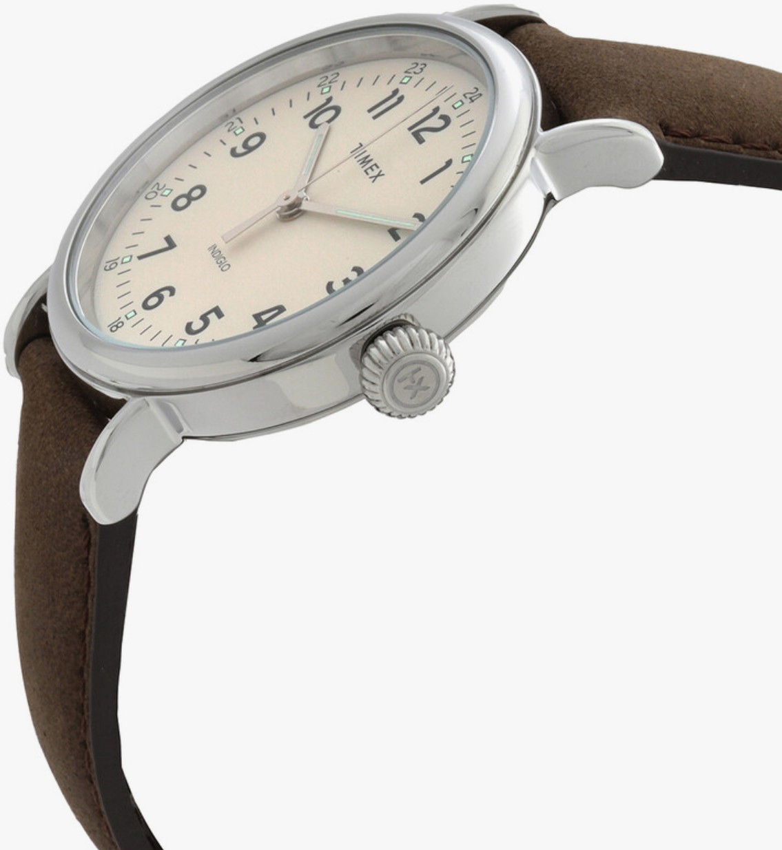 Timex Men’s Watch Standard Quartz Cream Dial Black Leather Strap TW2V27800