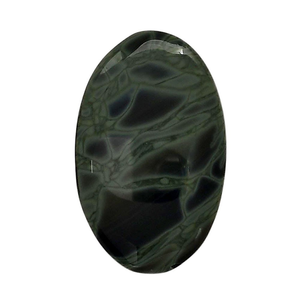 Spider Web Obsidian 20×32.1×5.5 mm Oval Shape Polished Gemstone LS94-05835