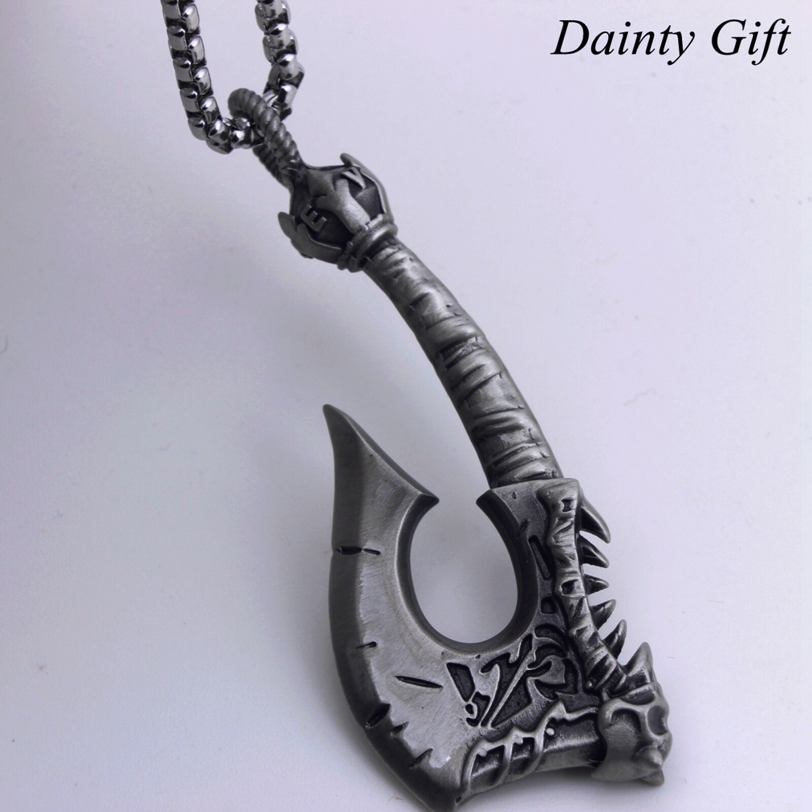 Men Women Stainless Steel Vintage Gorehowl Pure Tin Amulet AX Necklace 23.5″