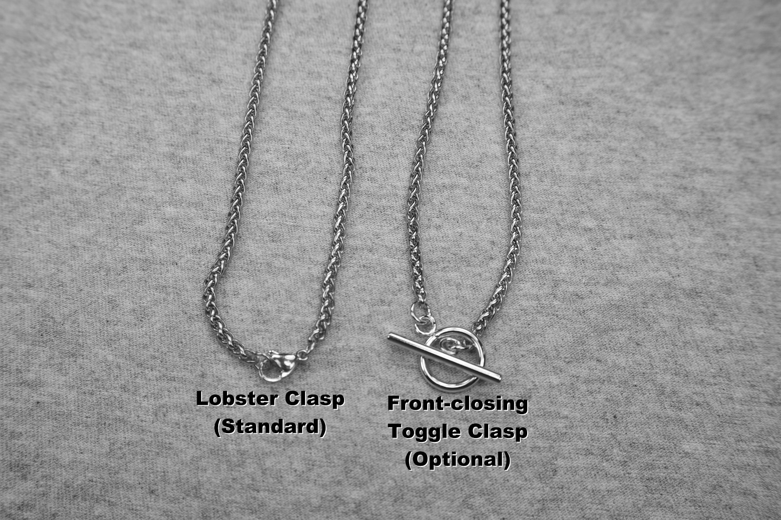 3mm Wheat Chain Necklace Pure Stainless Steel 14-50″ Custom Length Chain nb