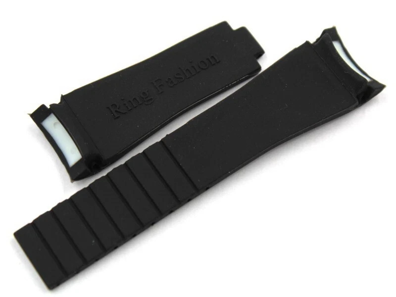 Black Silicone Strap Red Row 20/16mm Waterproof Curved Handle Promotion