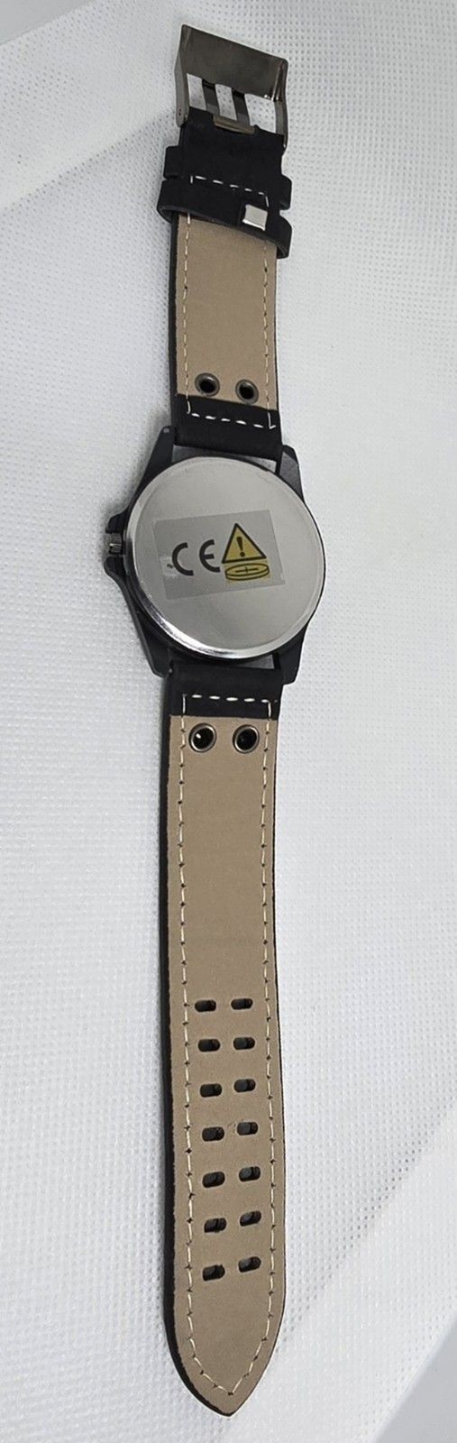Men’s SOKI Military Army Calendar Analog Quartz Black Faux Leather Watch 13