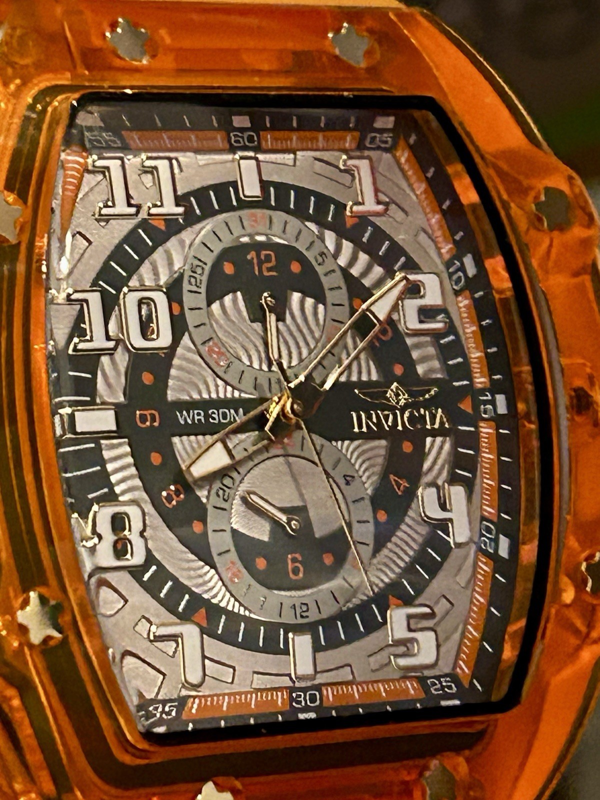 Invicta Racing Cyclone 48.5mm, WR 30m, 9”, New/Box/3yr Warranty, Orange, 48711