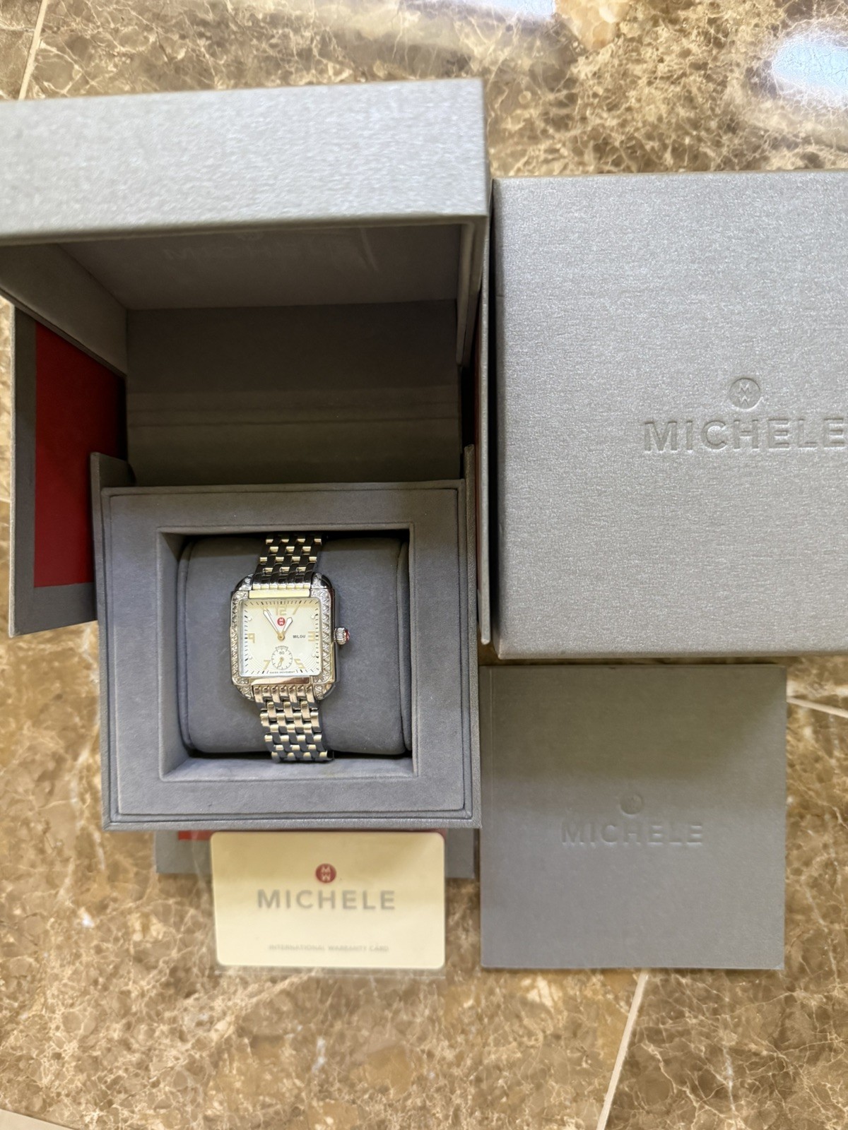 Michele Milou MW15A01A2025 Diamond Mother of Pearl Quartz Women’s Watch