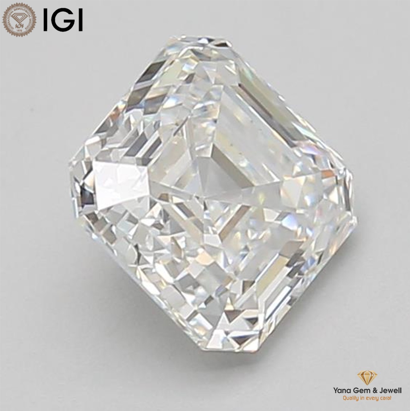 Asscher Shape VS2 Clarity E Color 1.50 Carat IGI Certified CVD Lab Grown Diamond