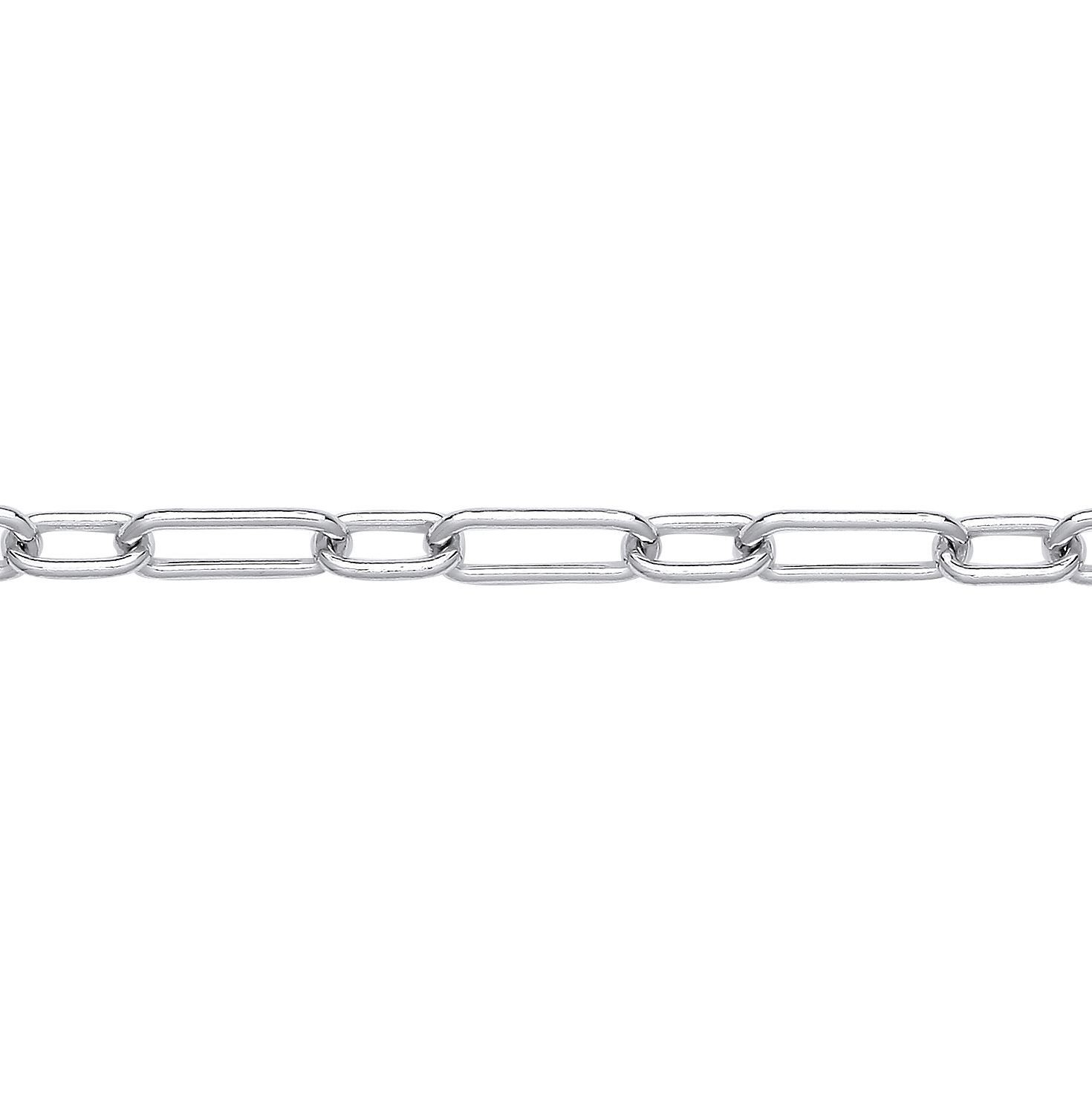 925 Silver Jewelco London Oval Pill Paper Clip Chain Necklace 5mm 20 inch 50cm