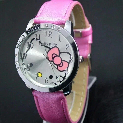 Girls Hello Kitty Cartoon Fashion Wrist Watch Children Kids Watch Christmas Gift