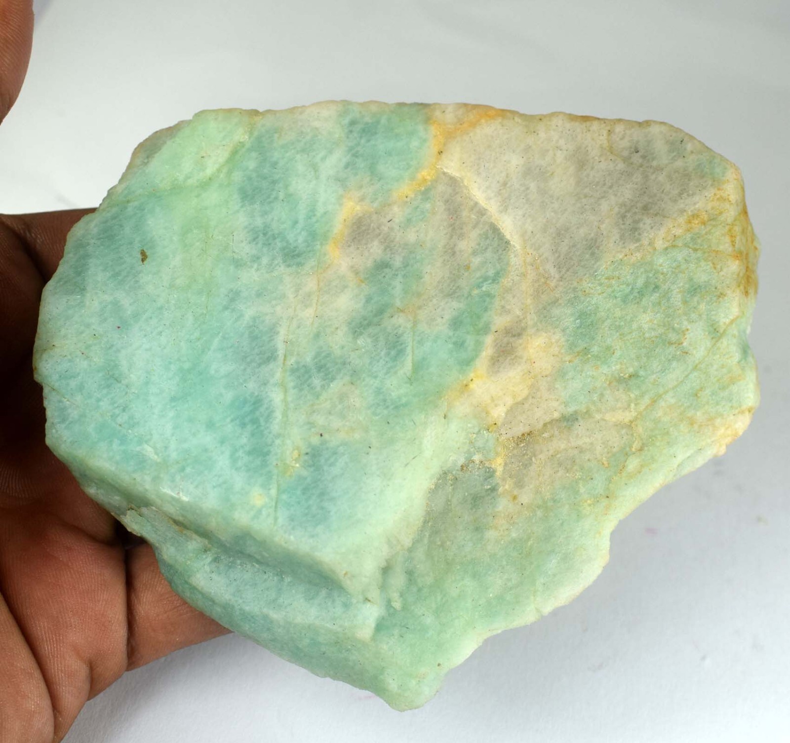 1370 Ct Natural African Green Amazonite 103 x 78 mm Gemstone Rough Specimen