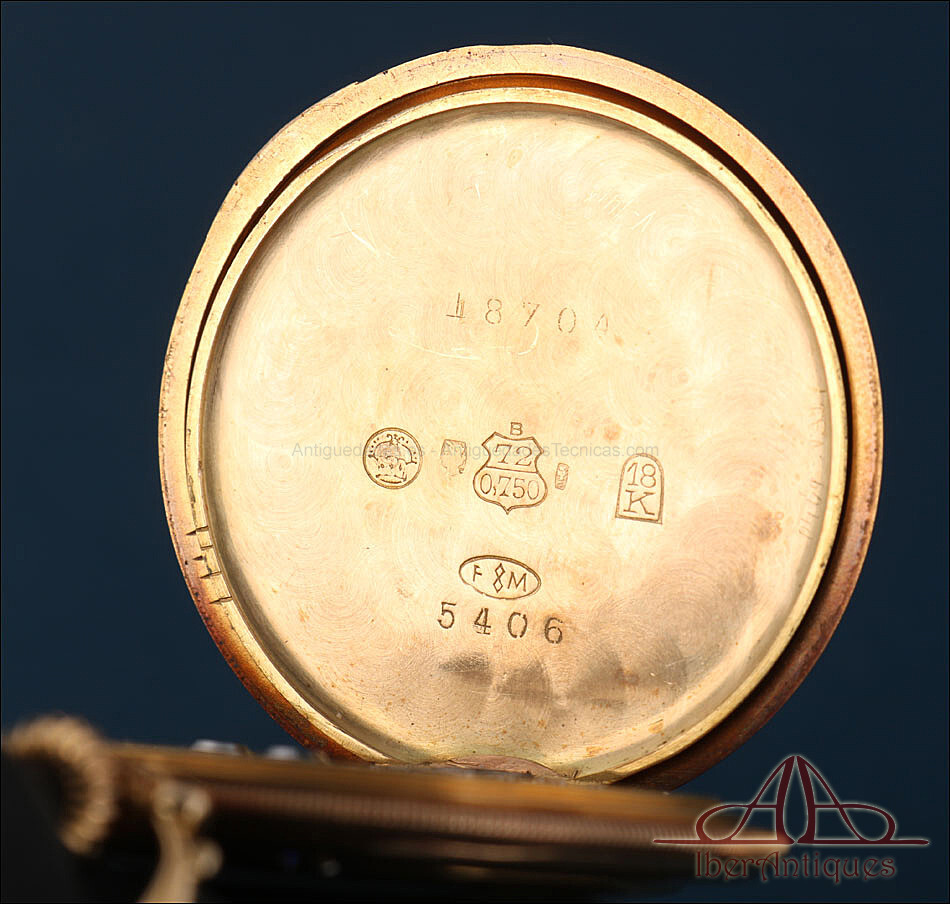 Antique Ultrafine Movado Pocket Watch. 18K Gold and Diamonds. Circa 1930