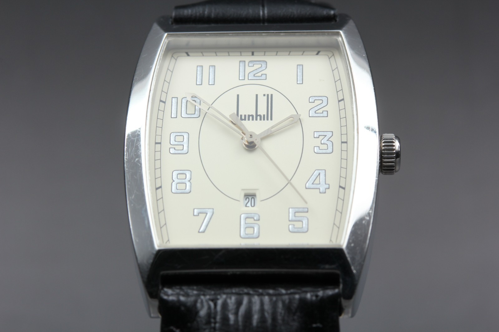 “N MINT” Vintage DUNHILL Cityscape 27mm Date White Quartz Men’s Watch From Japan