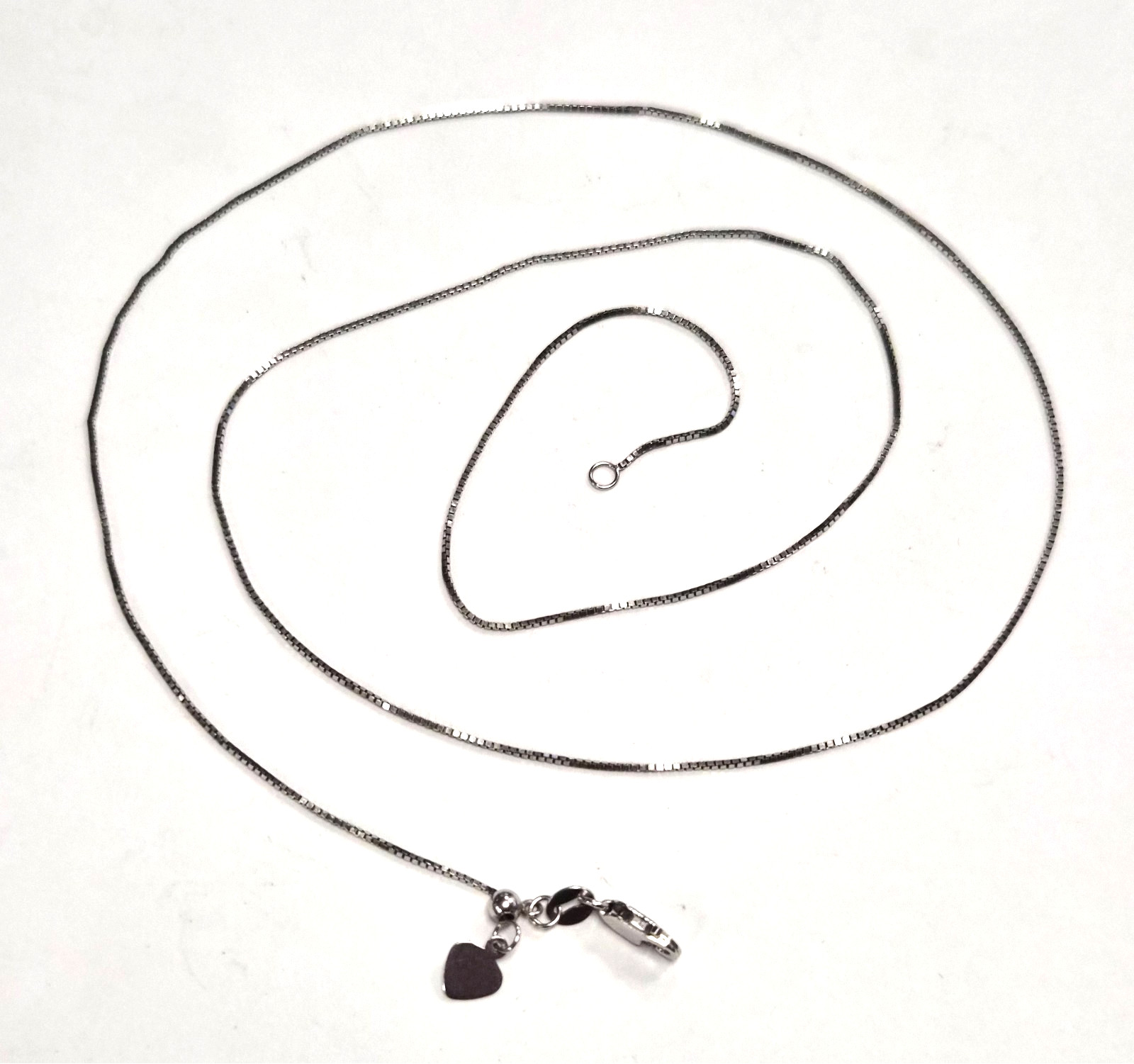 Estate Signed RCI 925 Sterling Silver Adjustable Box Chain 22″ Necklace