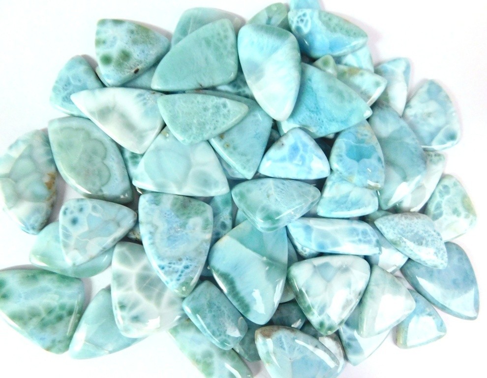 Natural Larimar cabochon Loose gemstones Jewelry Making Wholesale Lot 71257