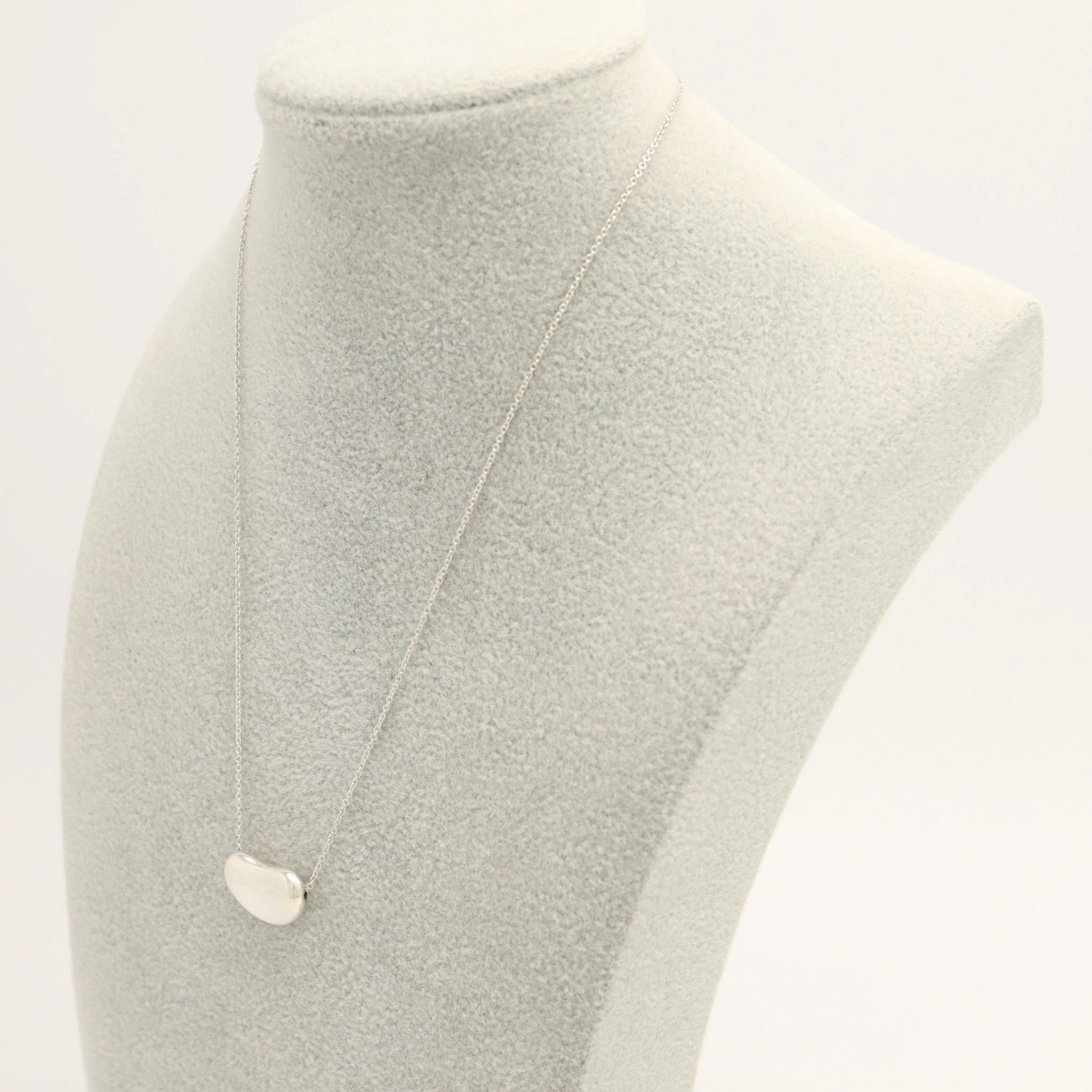 Tiffany & Co. Elsa Peretti Large 19mm Bean Pendant Necklace 17.7″ Silver 925