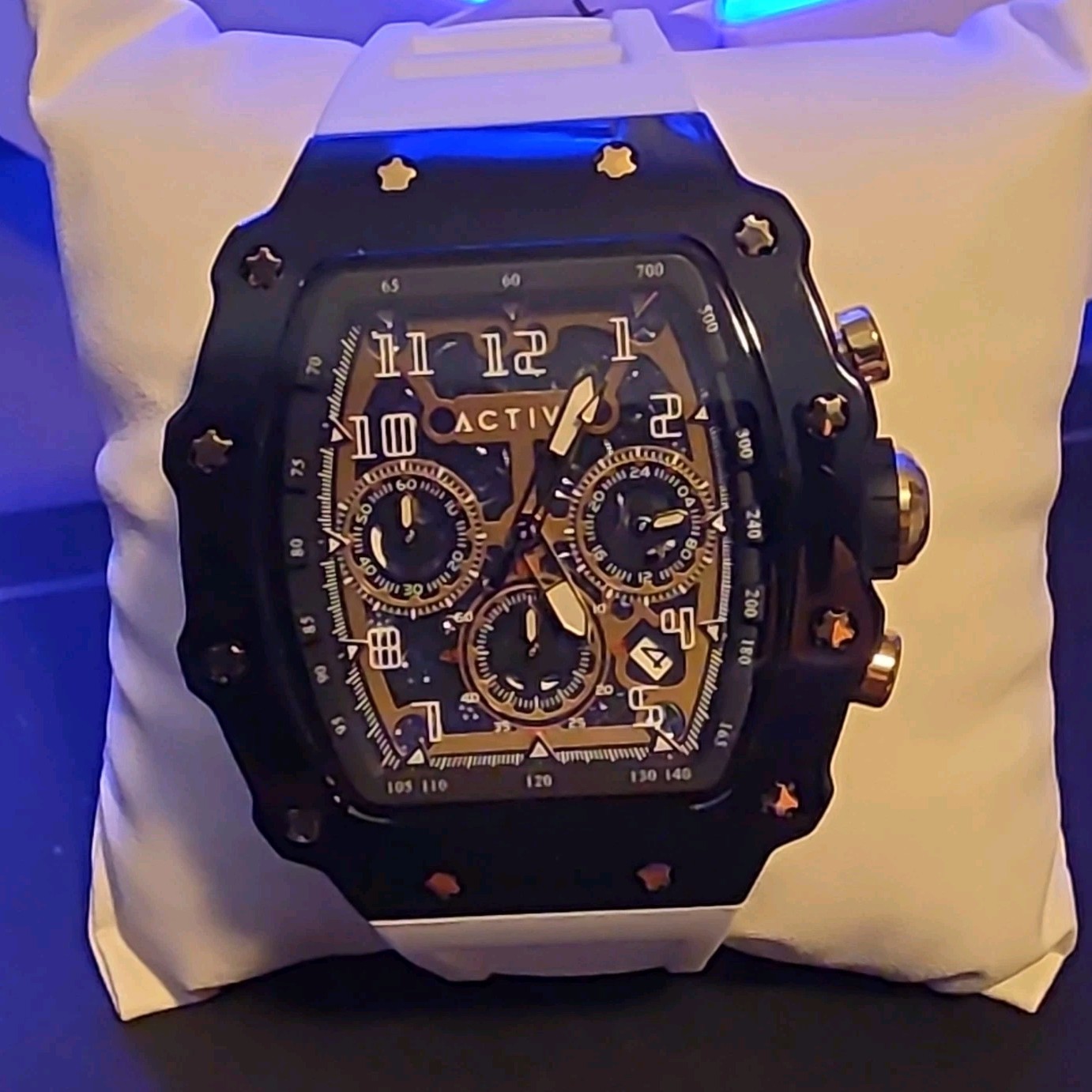 Activa Fury X W/Skeleton Dial Flame fusion/ Black/Gold Dial Black Case 44.3mm