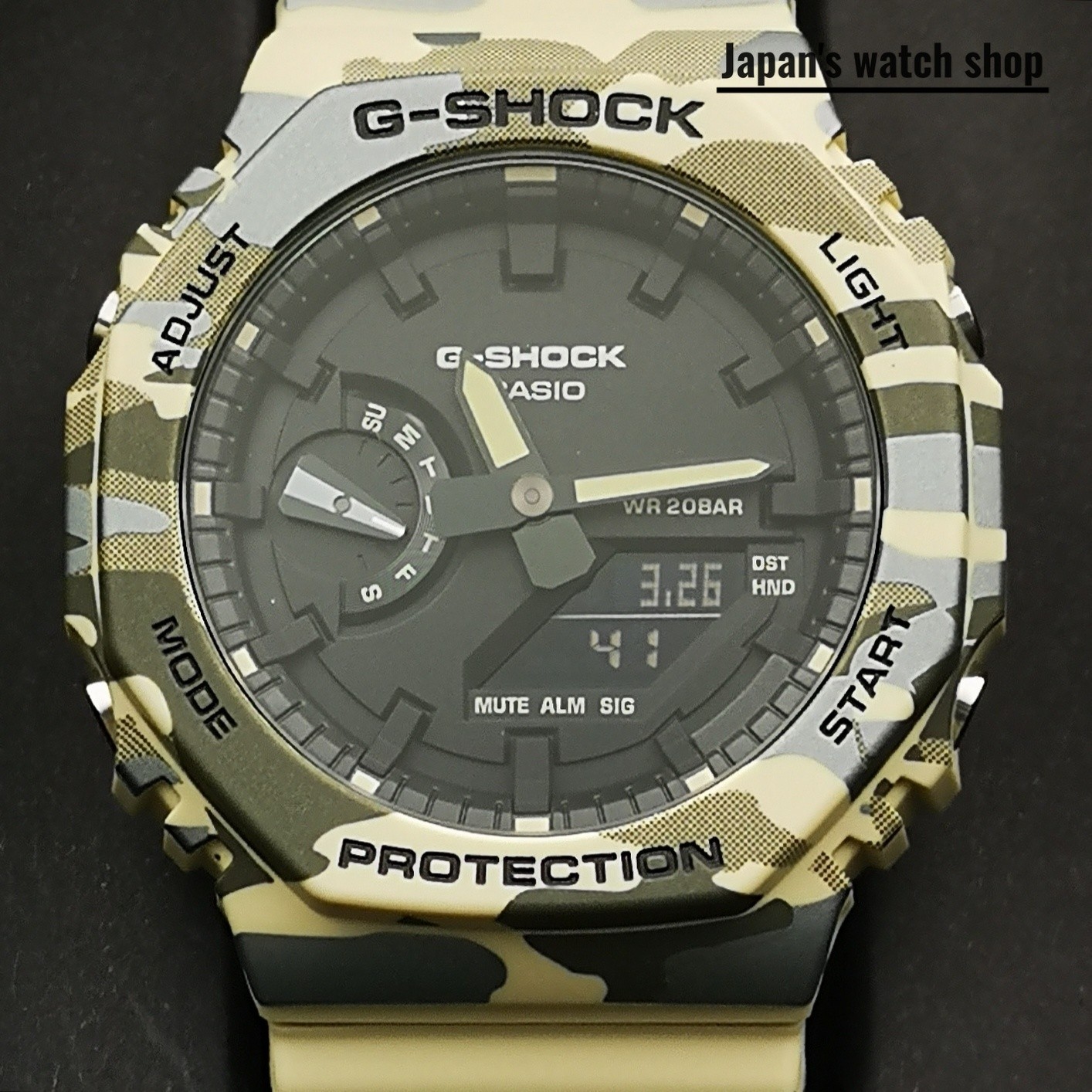 CASIO G-SHOCK GA-2100CM-5AJF Black Camouflage Green Unisex Watch New in Box