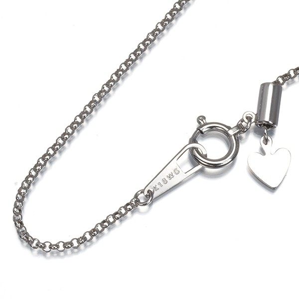 Rolo Chain Necklace 45cm 18K 750 White Gold