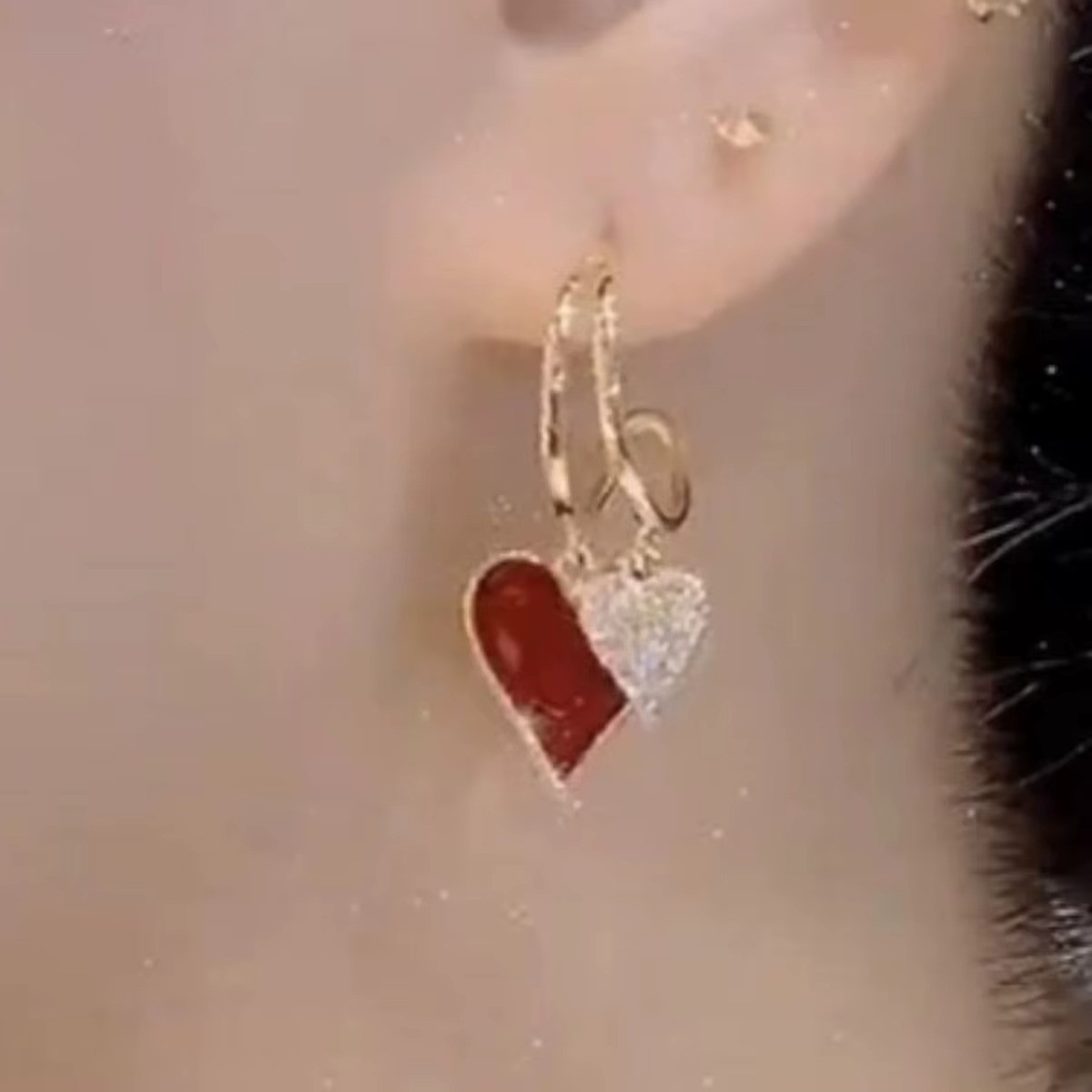 Womens 18k Gold Plated Hoop Earrings Crystal Drop Dangle Fashion Elegant Jewelry