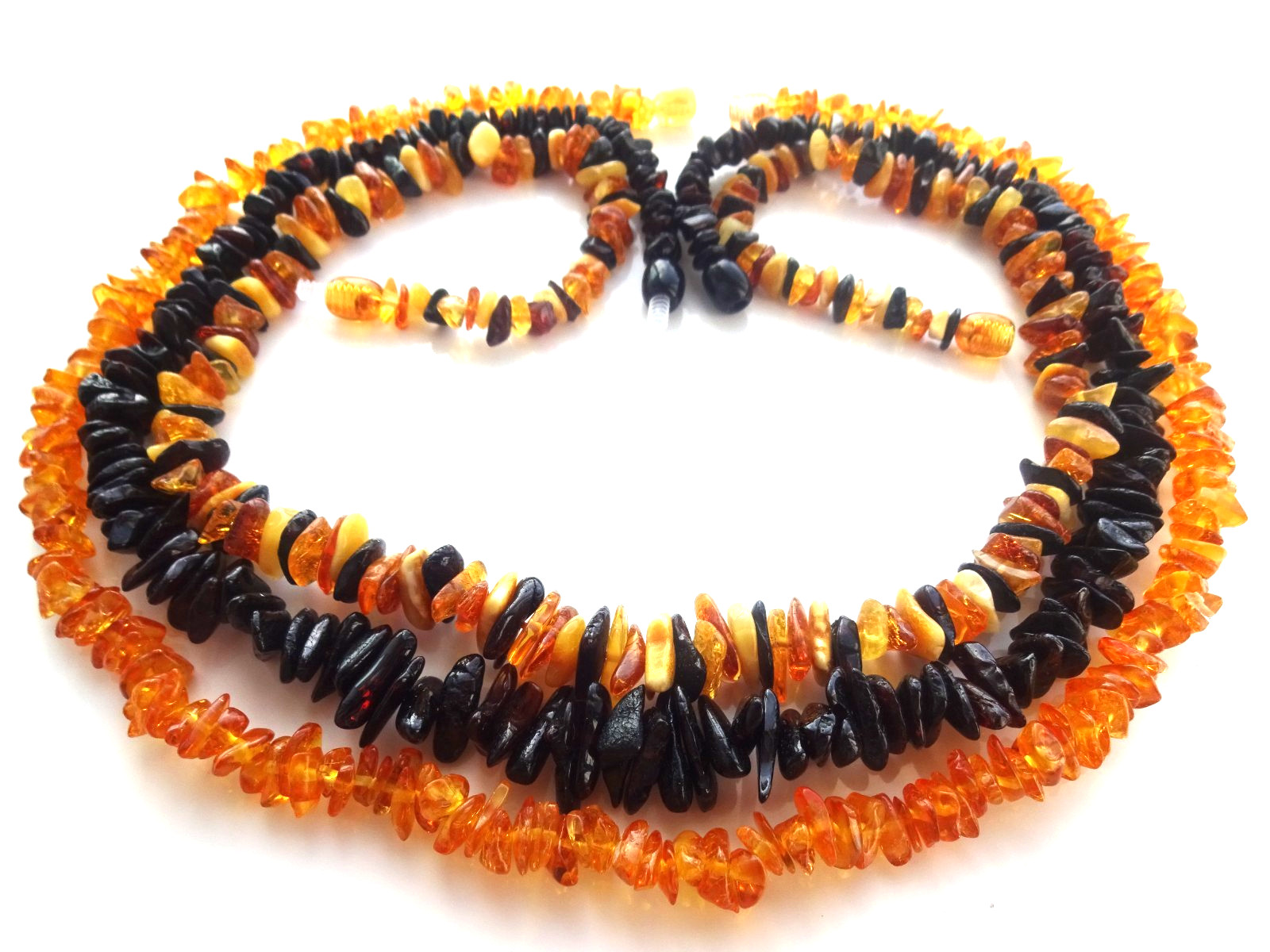 Lot 3 – Genuine BALTIC AMBER Necklaces Mix Honey Dark Cherry 45cm 17.7 inch