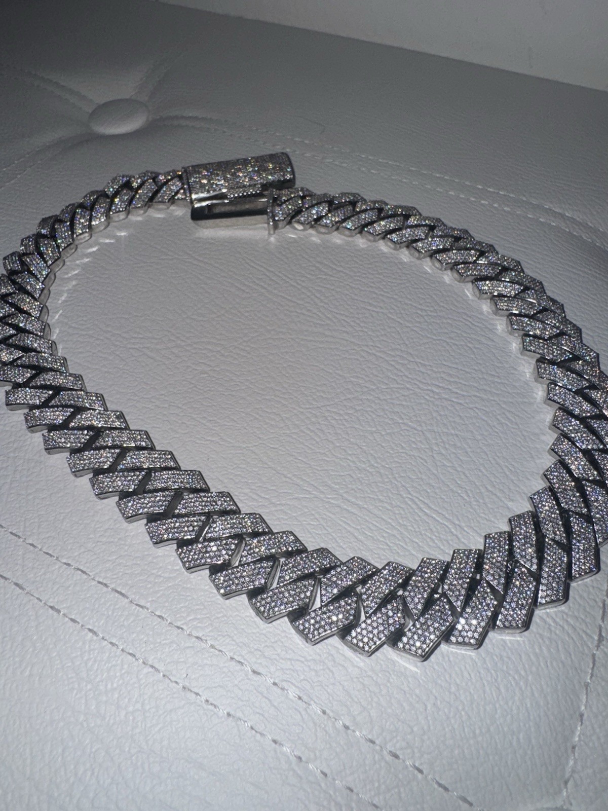 18Inch 18MM VVS Moissanite Iced Cuban Link 925 Silver Custom *Passes Tester*