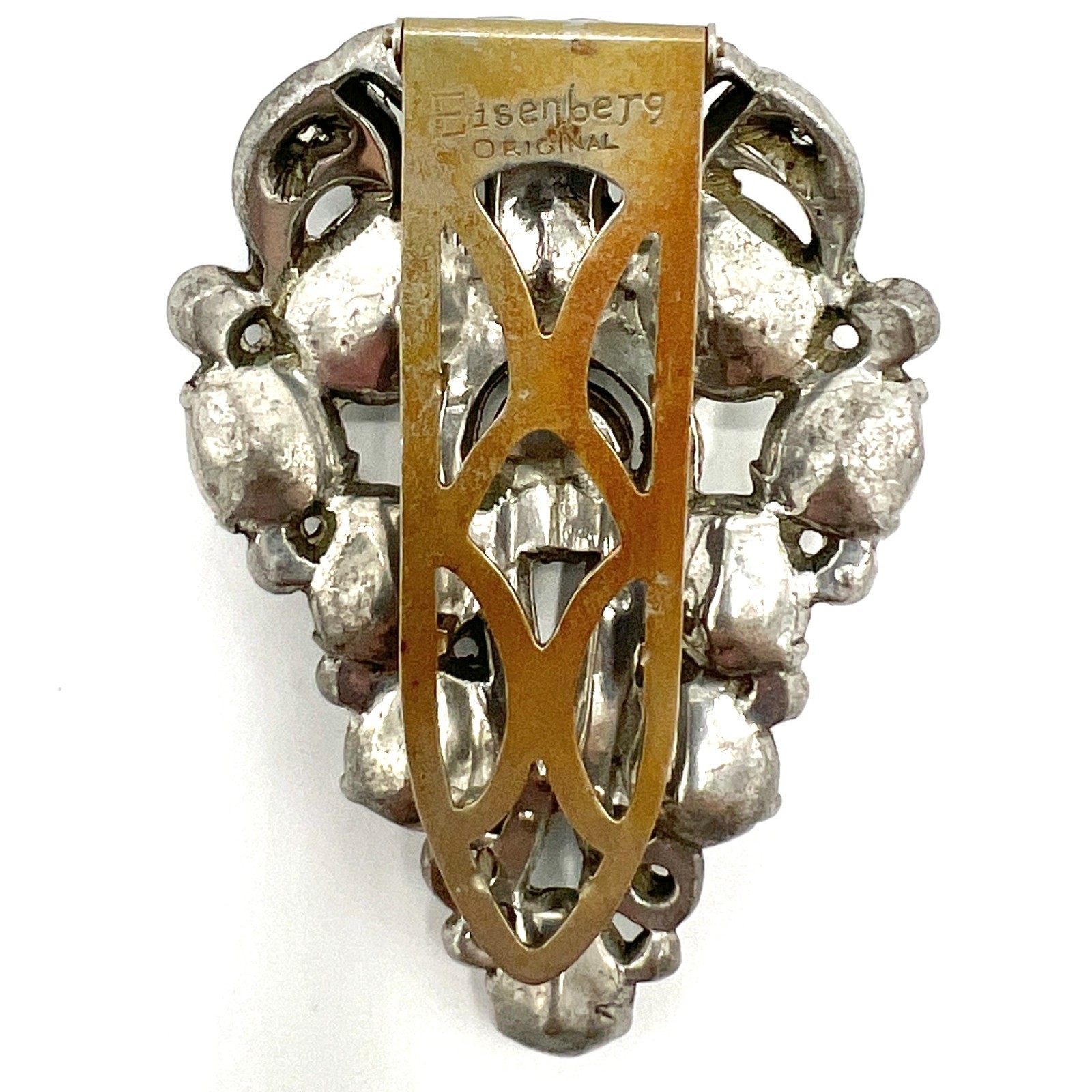 Fantastic Vintage Signed Eisenberg Original Art Deco Rhinestone dress clip