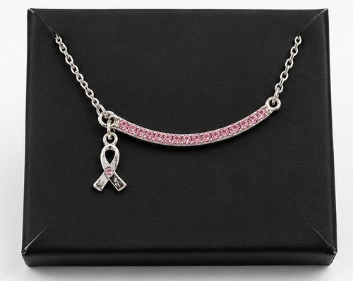 Avon Pink Hope Ribbon Necklace New In Original Box Fast Shipping