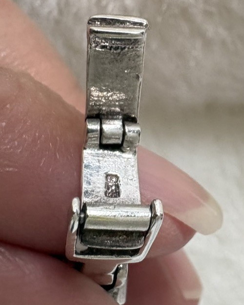 Onyx 6 Round Black, Sterling Silver 925, Bezel Link Bracelet w/Fold-Over Clasp