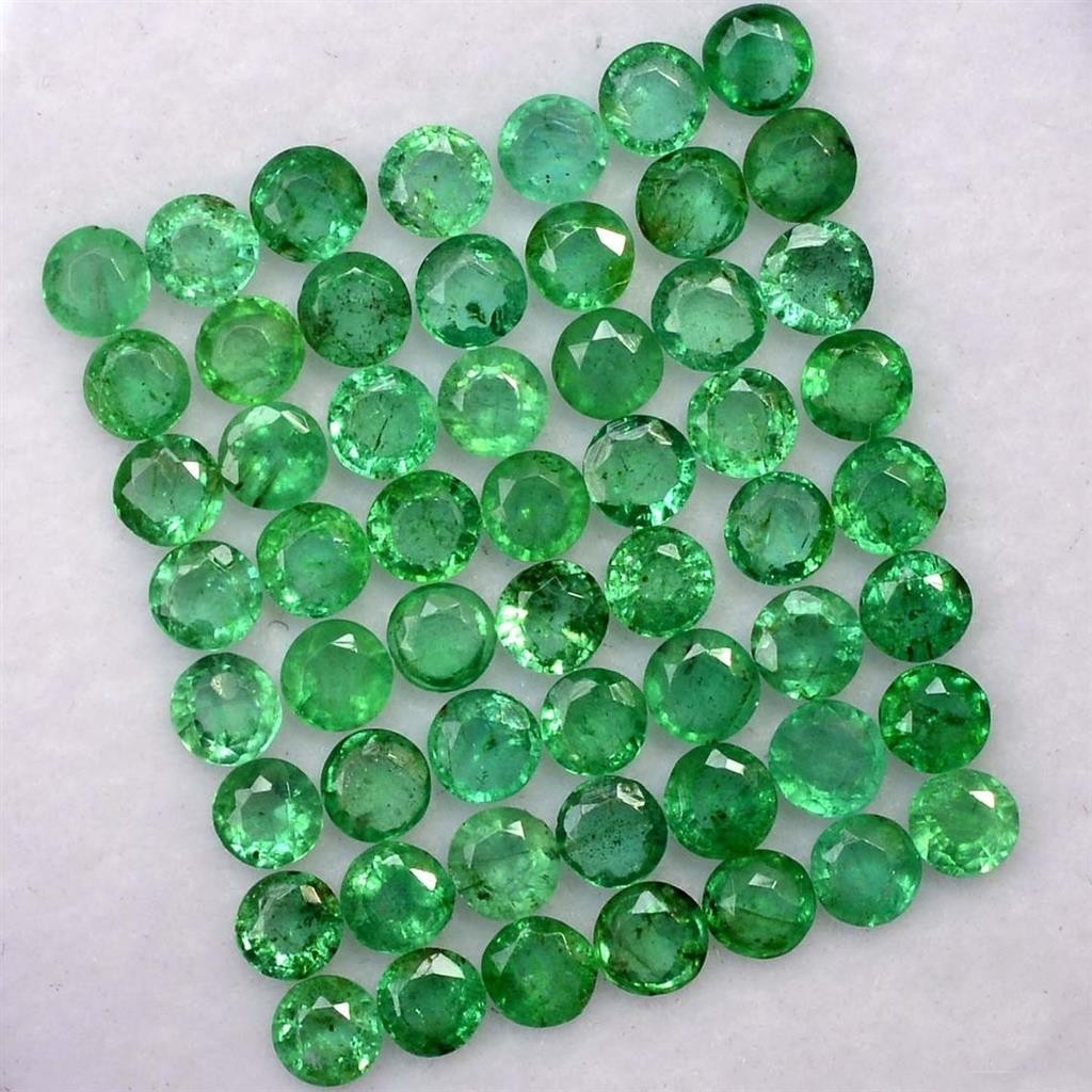 Wholesale Lot 3mm to 4mm Round Facet Zambian Emerald Loose Calibrated Gemstone
