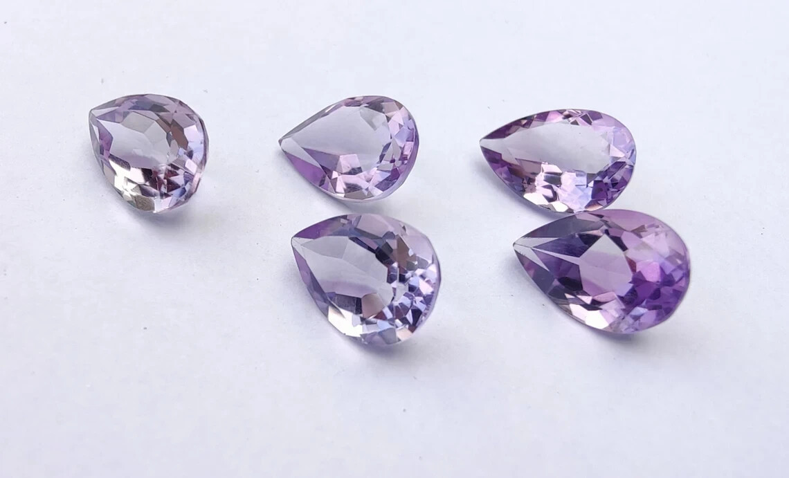 Top Quality Natural Amethyst Pear Shape Faceted Gemstone 3x5mm-18x25mm