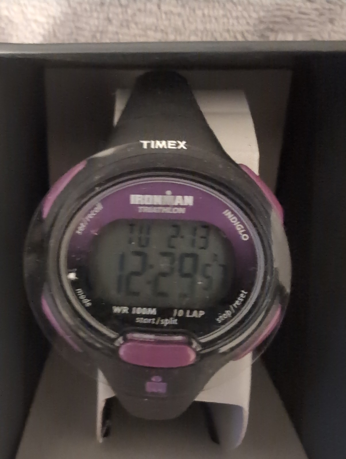 Women’s Timex Ironman 10 Lap Digital Watch Black & Purple T5K523JT