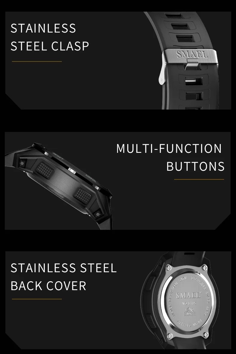 Men’s 50M Waterproof Sport Digital Military Smart Watch Gym Fitness Running Gift