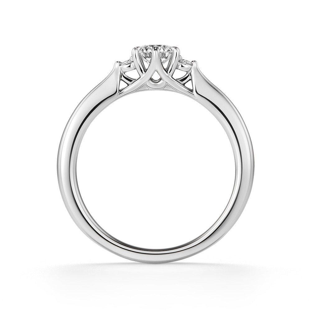 Diamond Ring Engagement Gold Lab Grown 18K White Round Cut E F VVS2 0.60 Carat
