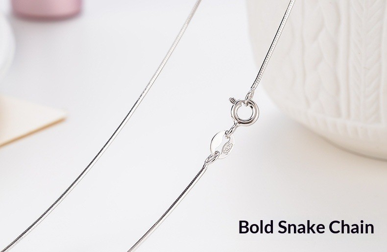 925 Sterling Silver Chain Necklace 45cm Women Layered Dainty Jewelry Gift