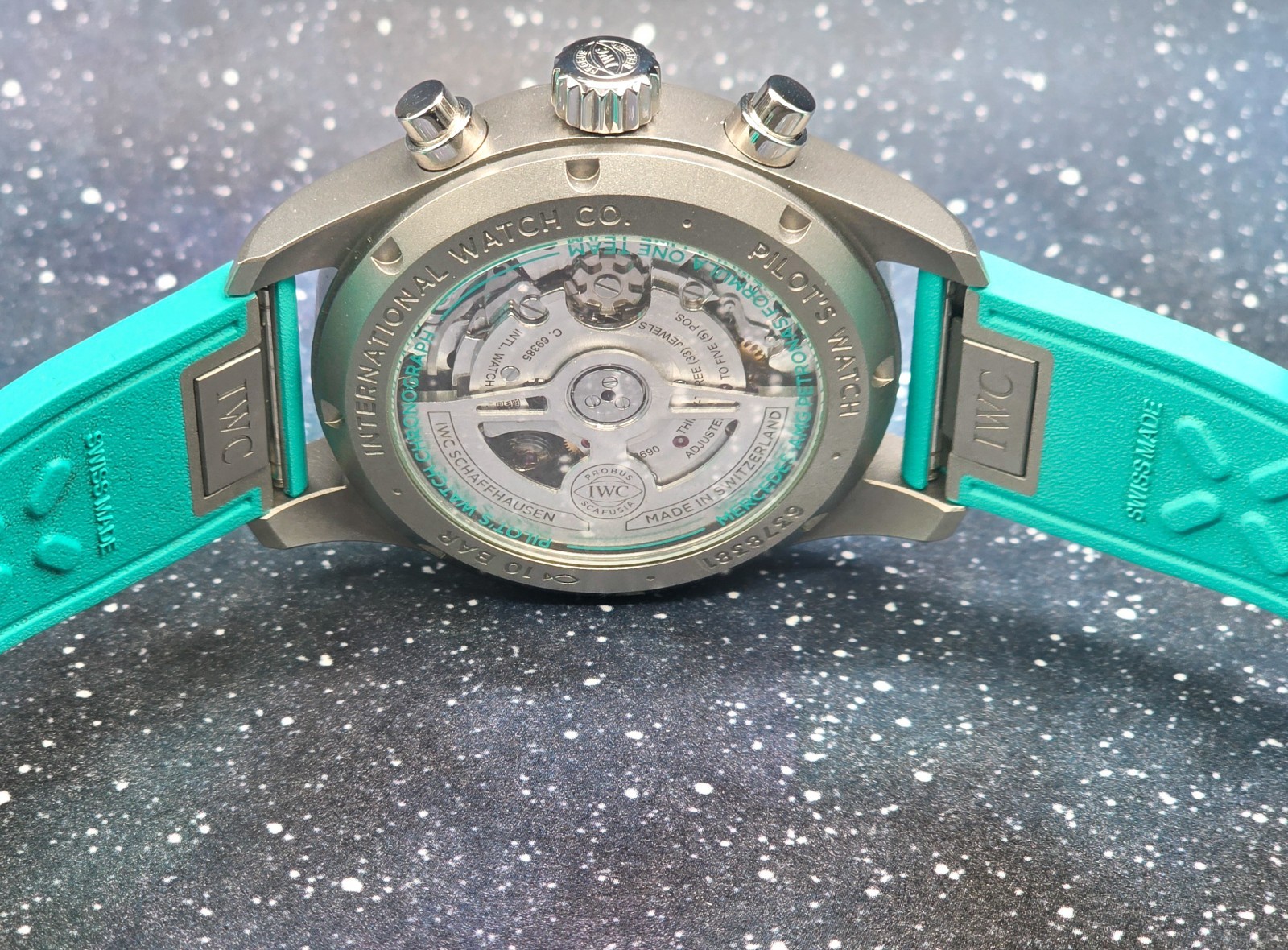 Mercedes-AMG Petronas Formula One 41mm Chronograph Pilots Watch Black IW388108
