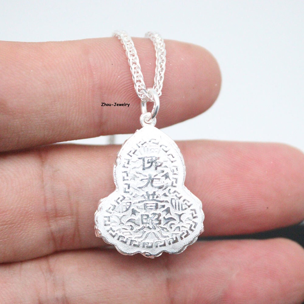 Pure S999 Sterling Silver Women Men Flame Buddha Pendant 4-5g 29*19mm