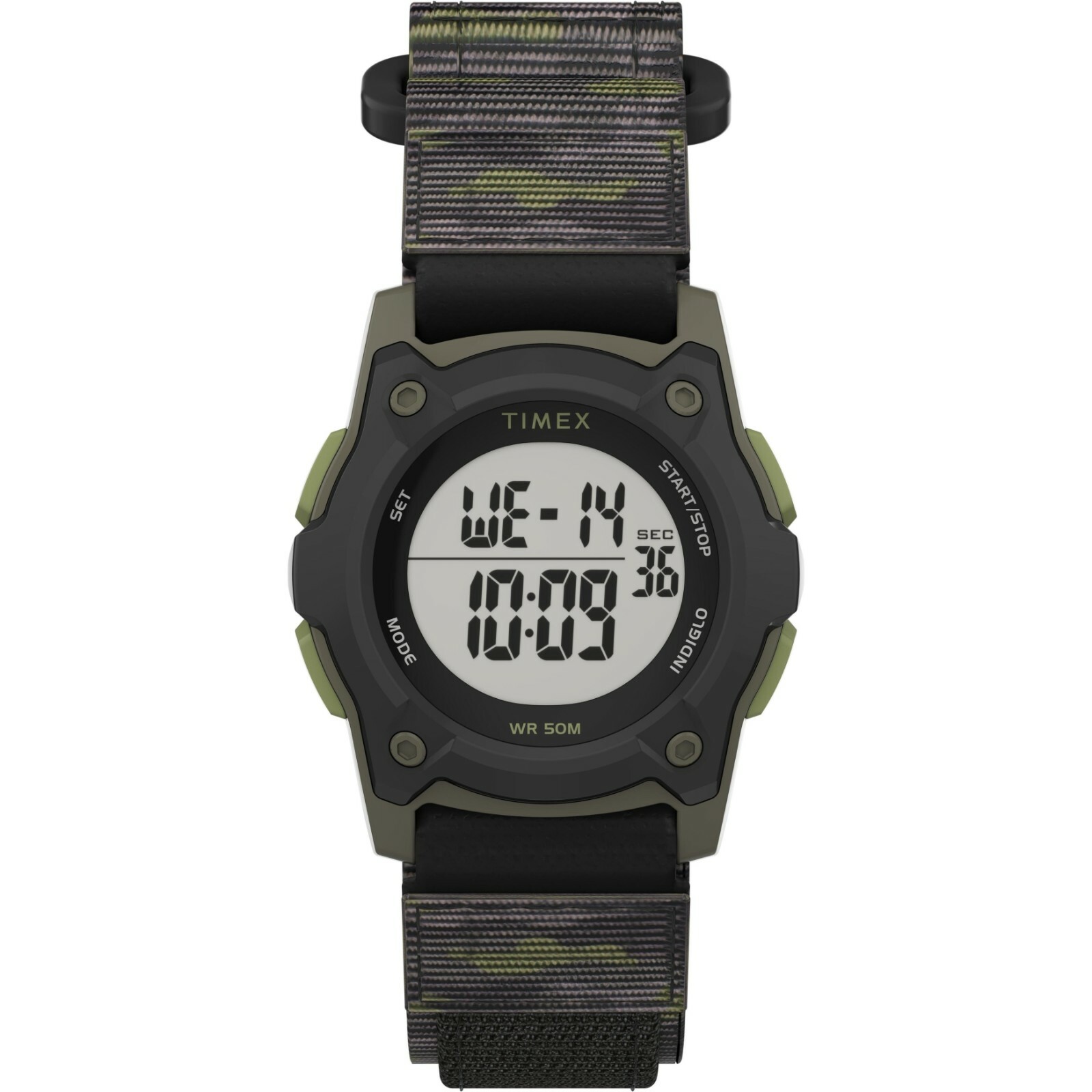 Timex TW7C77500, Kid’s Time Machines Watch, Camoflage Wrapstrap, Indiglo, Alarm