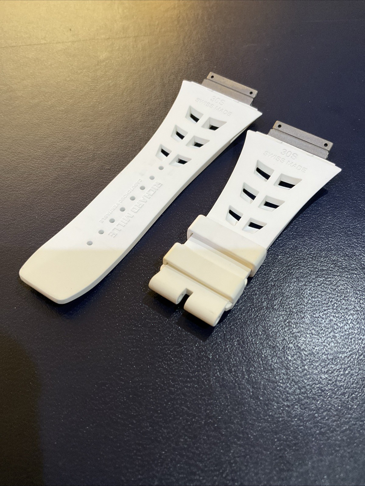 Original Richard Mille Rubber Strap White 30x18mm