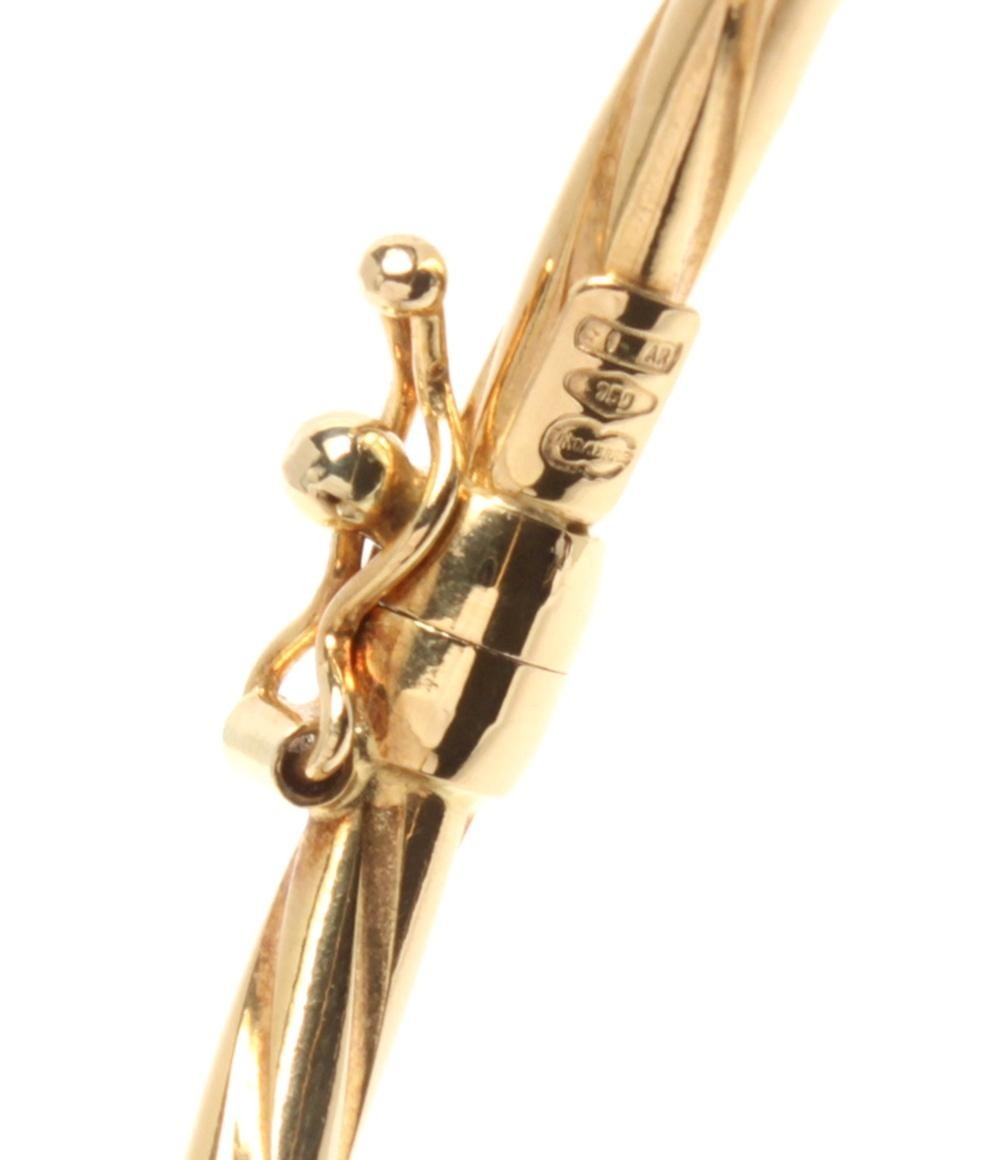 UNOAERRE Bangle Bracelet K18 Yellow Gold 16.5cm Authentic Italy Jewelry