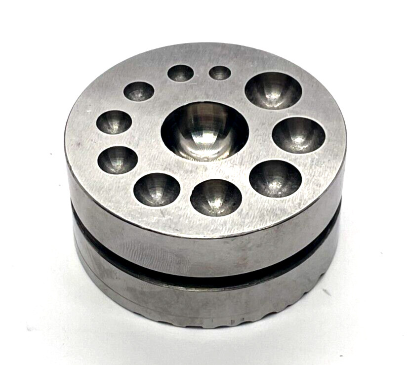 2-1/2″ Round Dapping Block Square, Half Round and V-Groove Shape Block
