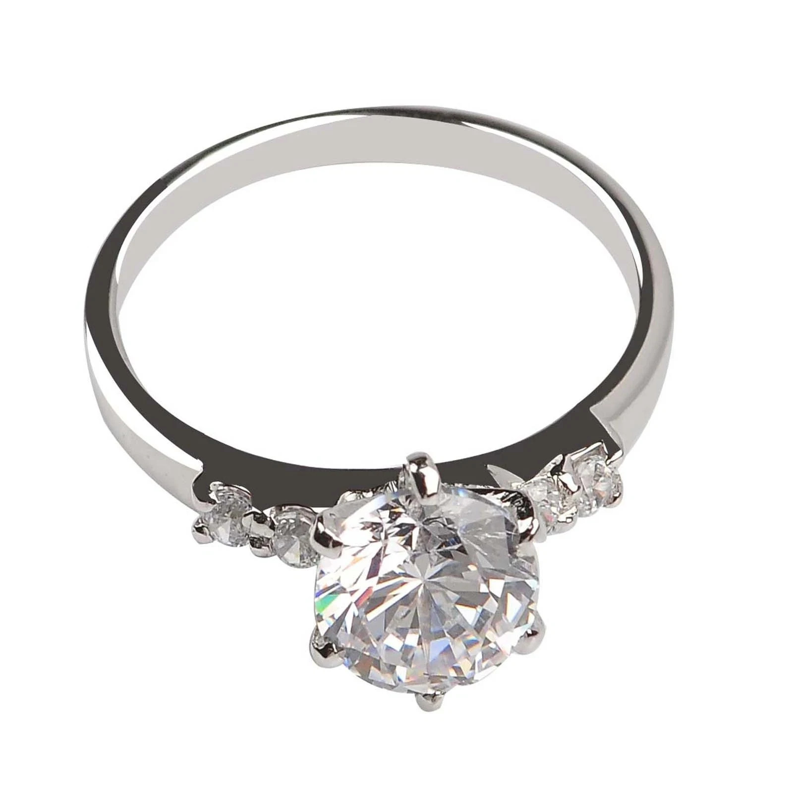 Women’s Solitaire Ring 925 Sterling Silver 1.3 Ct Round Simulated Diamond