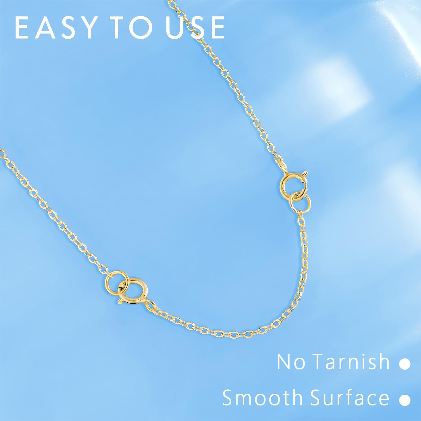 Sterling Silver & Gold Necklace Extender Set, 4 Pieces, 2-3 Inch Chains