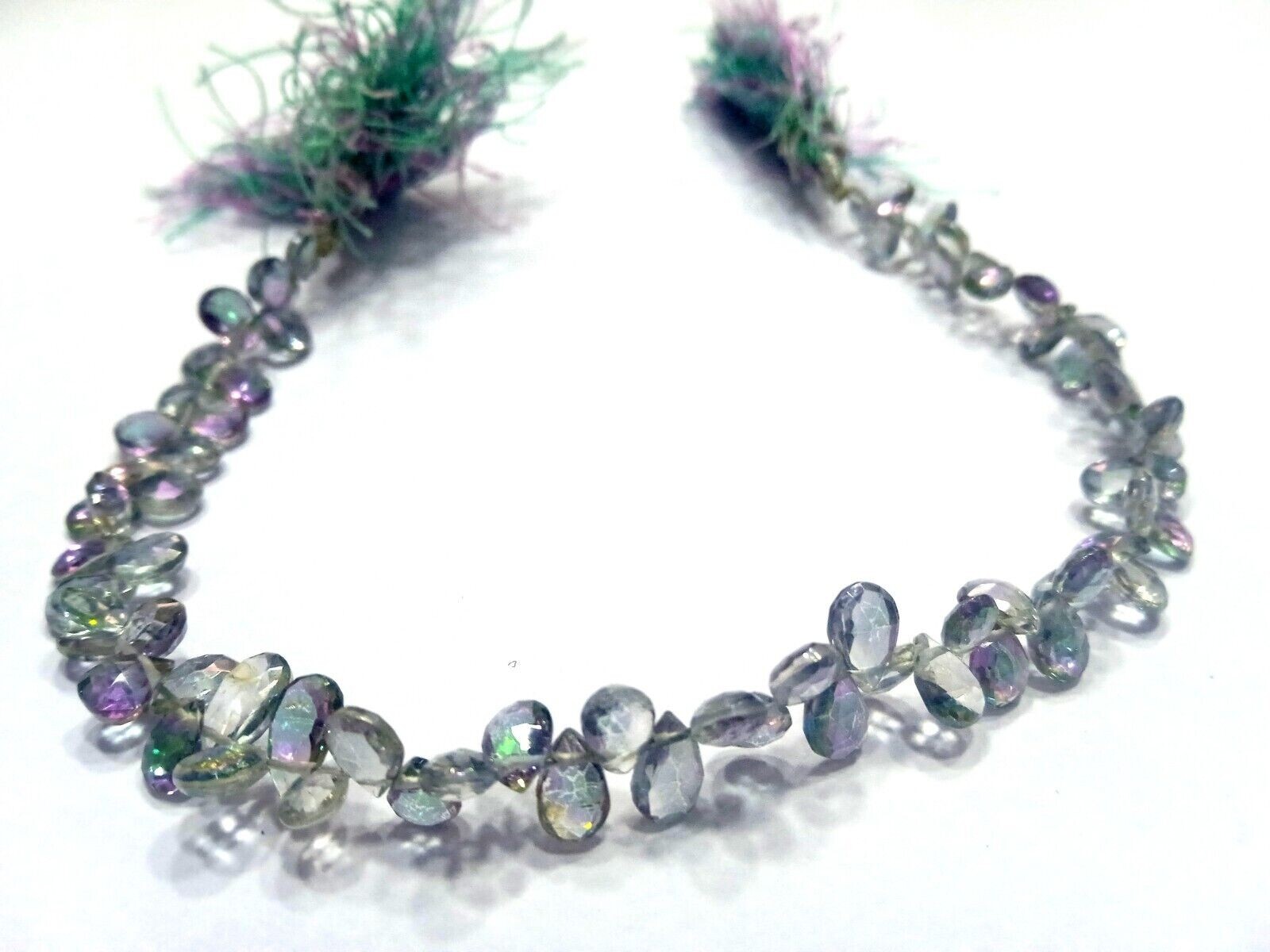 MYSTIC TOPAZ NATURAL PEAR SHAPED FACETED 4X5-5X7MM LOOSE GEMSTONE BEADS 7″INCH