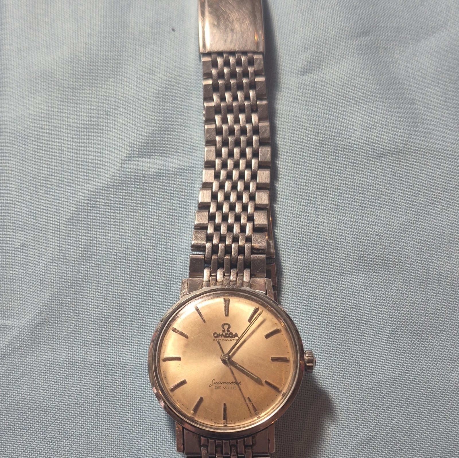 OMEGA Seamaster 1959-1963 Auto Gold Dial 34mm Steel Beads of Rice Bracelet