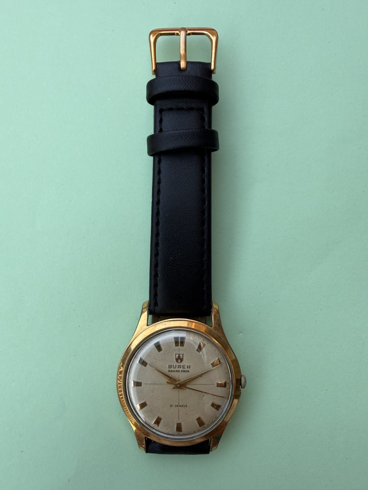Buren Grand Prix Vintage Gold-Plated Watch