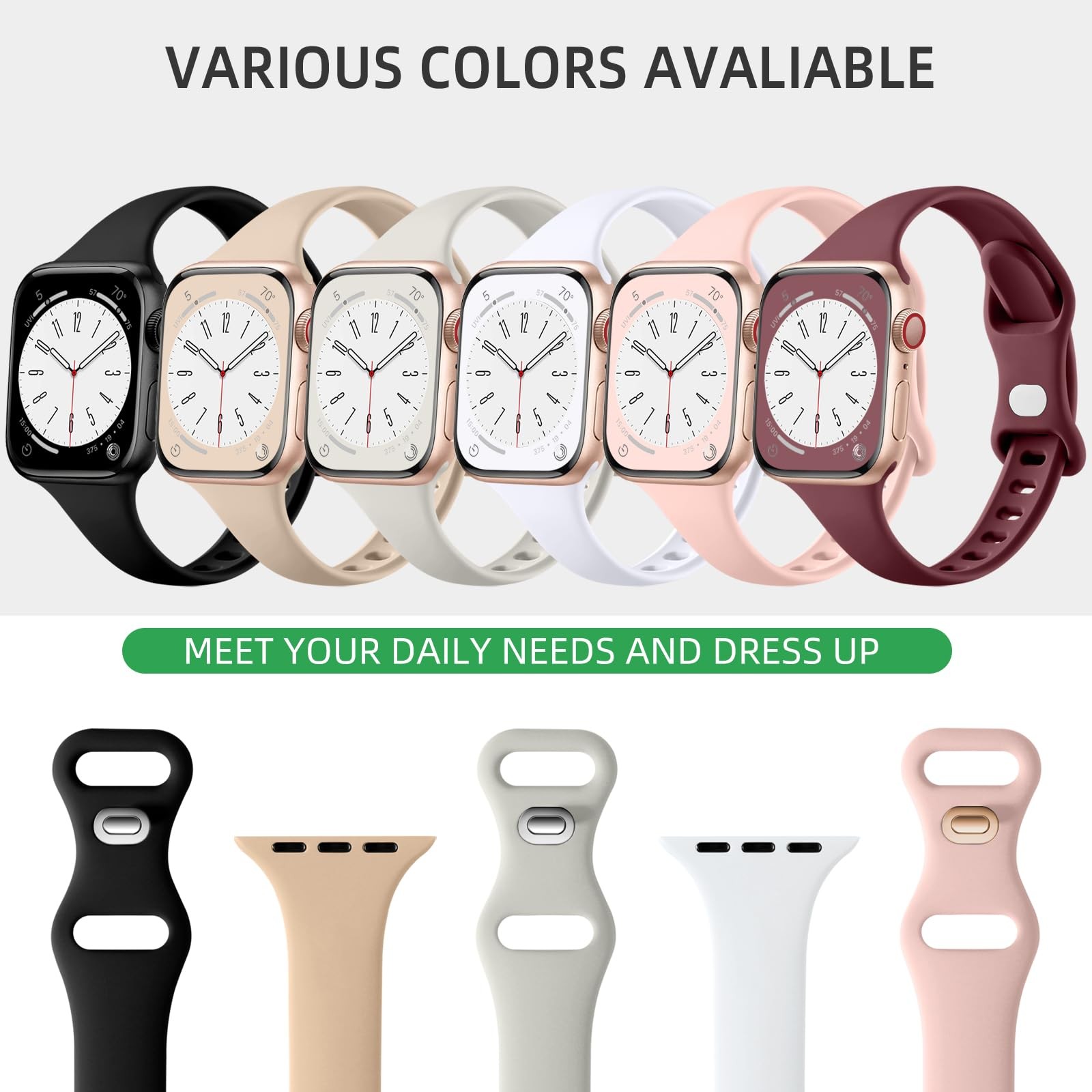 38mm/40mm/41mm/42mm(series 11 10), Black/ Nude/ Starlight/ White/ Sand Pink/…