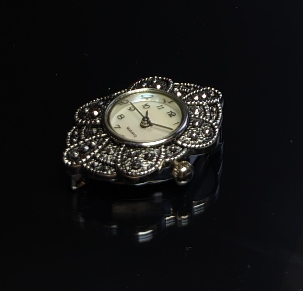 Watch Face for Beading lot of 10 pcs Marcasite watch face Black and Gold
