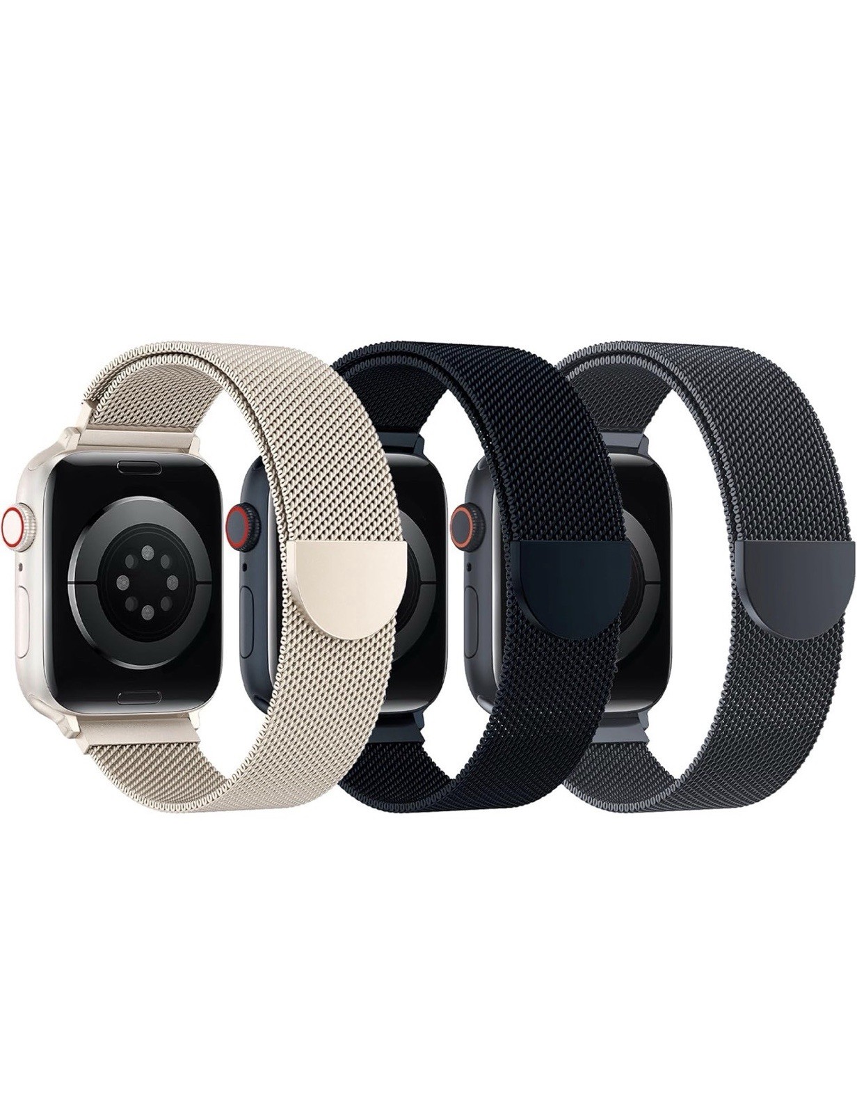 3 Pack Mesh Loop with Apple Watch Bands for Women Men 40mm 41mm 38mm 42mm 44m…