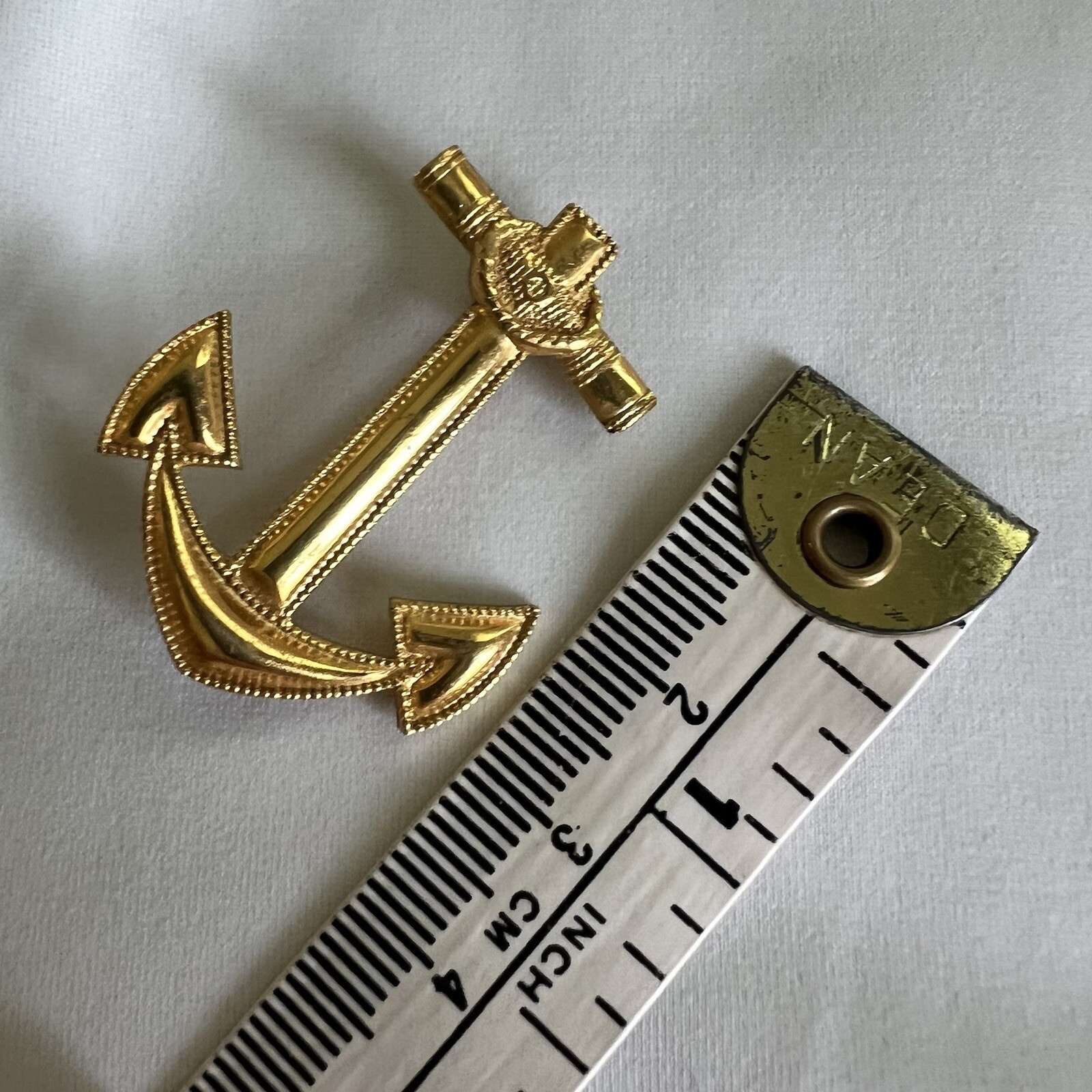 Vintage 10K Gold Filled Anchor Brooch Pin Nautical Sailor Military Emblem Vtg