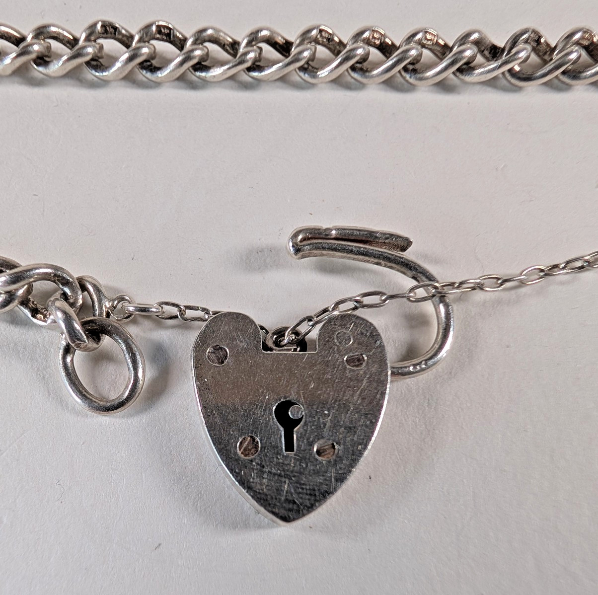 Vintage W J Sutton Sterling Silver Charm Bracelet Hallmarked Birmingham 16cm/9g