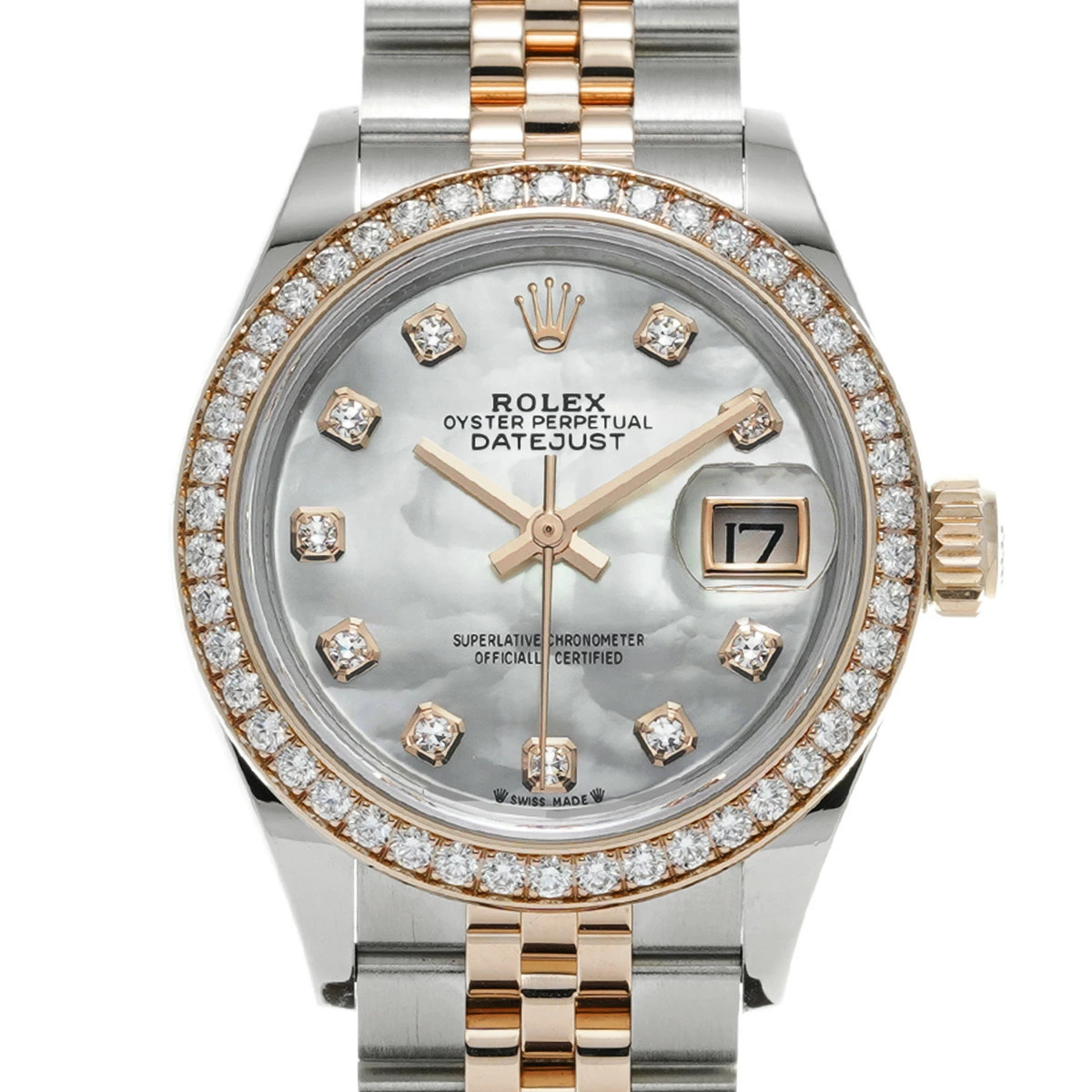 ROLEX Lady Datejust 28 279381RBR White Ladies Used Watch #41114